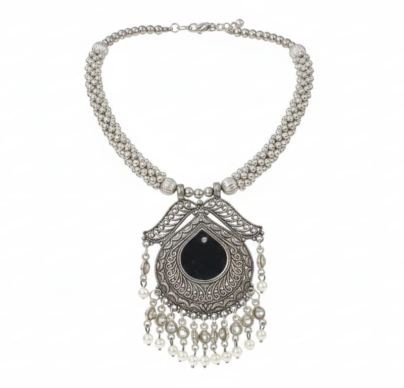 Oxidised Mirror Rajasthani Necklaces