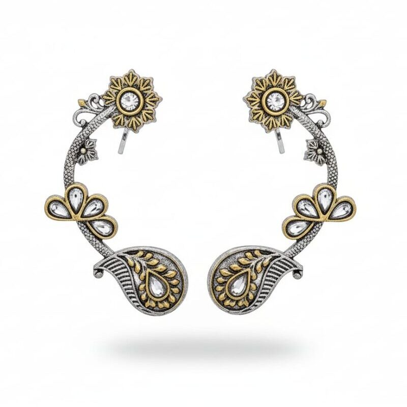 Oxidised Metallic EarCuff Earrings