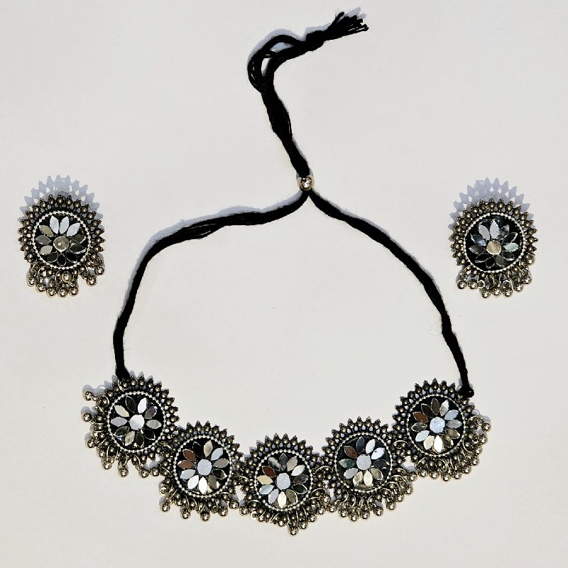 Oxidized Chocker Necklace and Earring Set