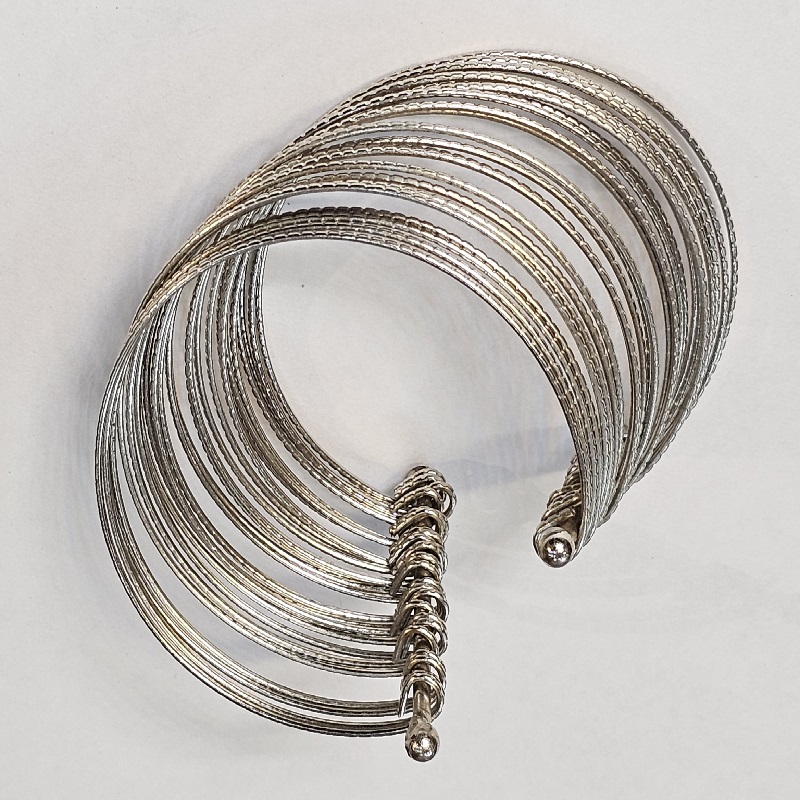 Oxidized Silver Bangel Style Hand Cuff