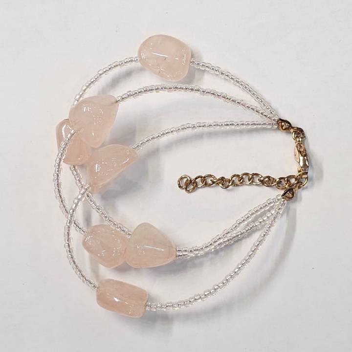 Rose Quartz Tumble Shape Bracelet